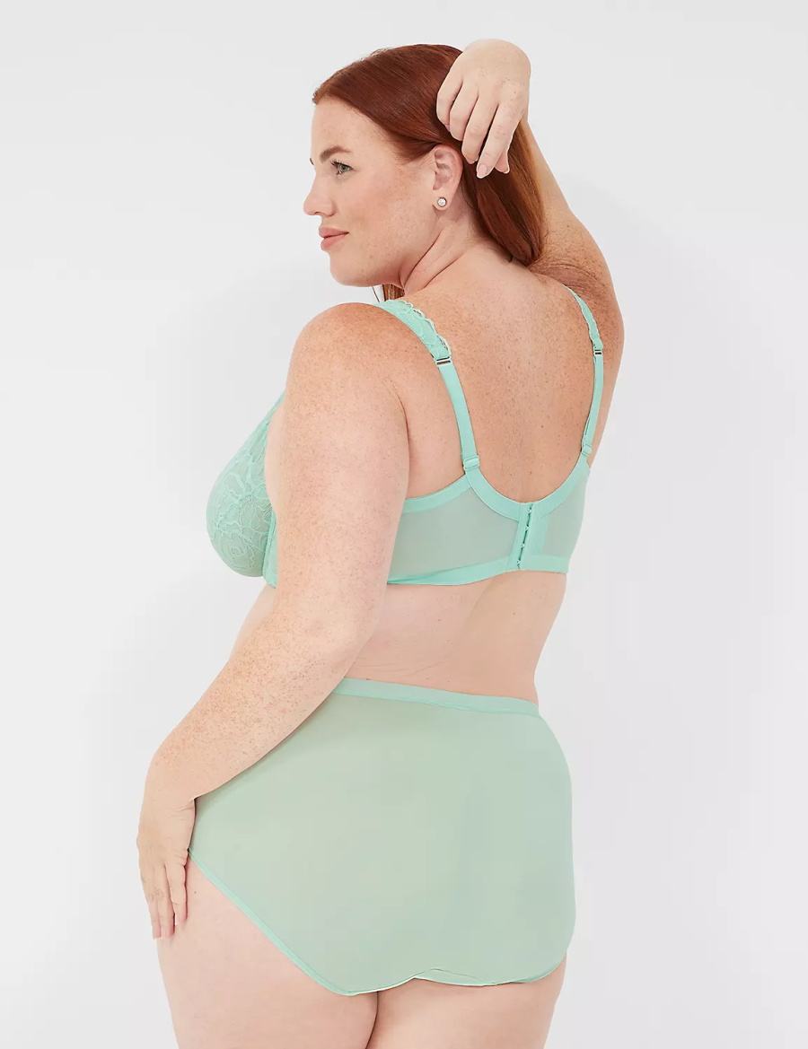 Light Green Lane Bryant No-Show Full with Lace Women Briefs | XXR8313WP