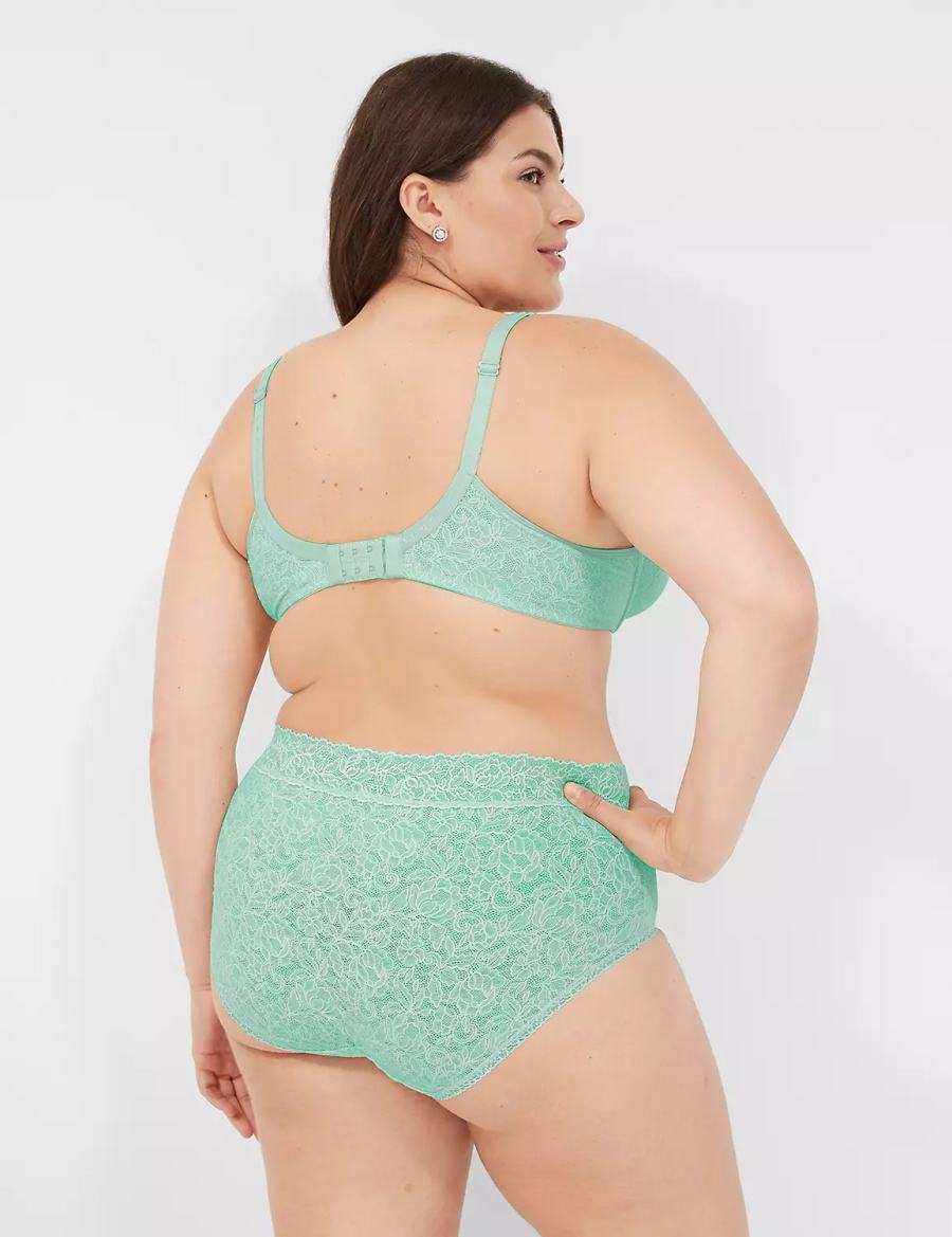 Light Green Lane Bryant Stretch Lace High-Leg Women Briefs | PYU4350CG