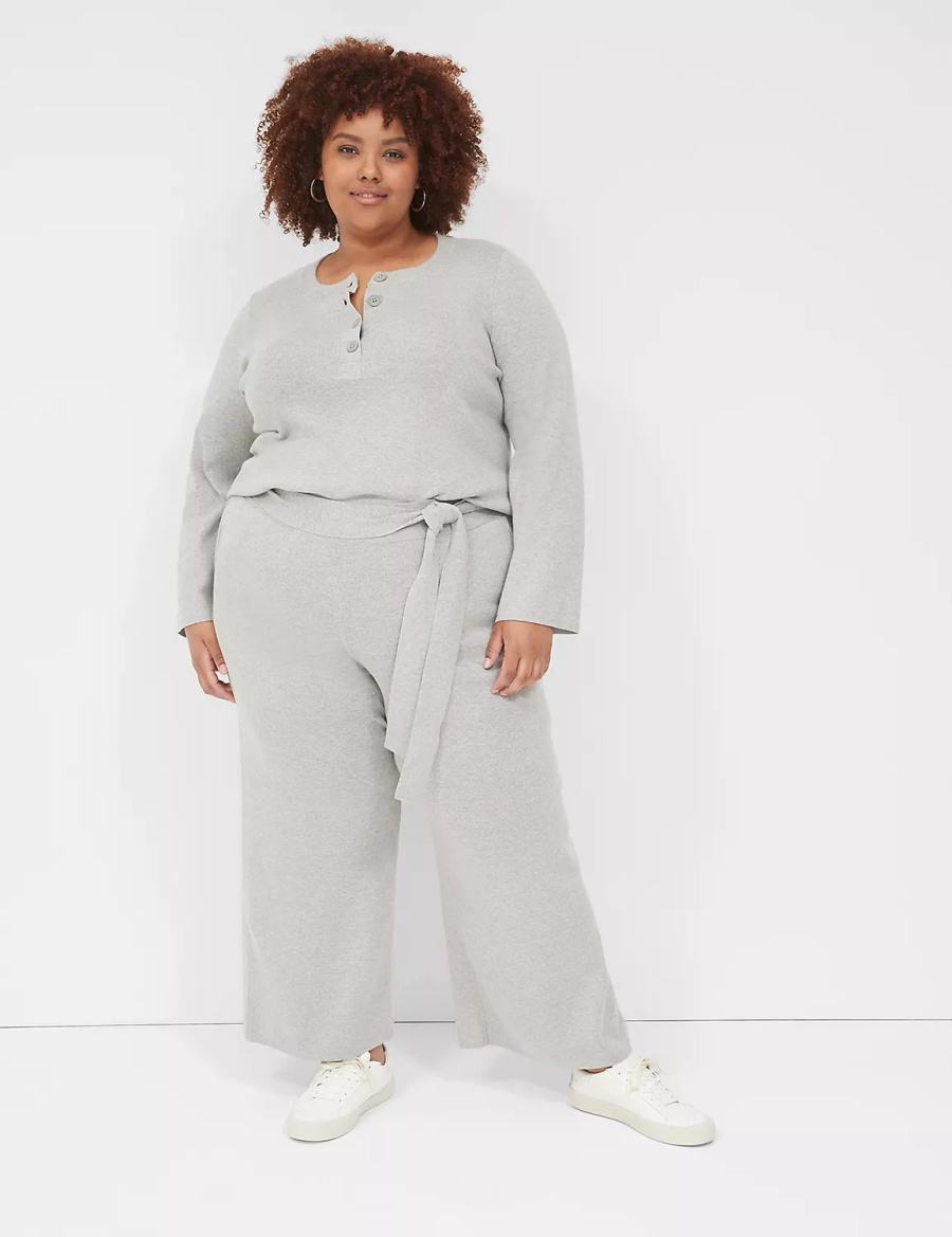 Light Grey Lane Bryant Sweater Pull-On Women Pants | RYR5213QS