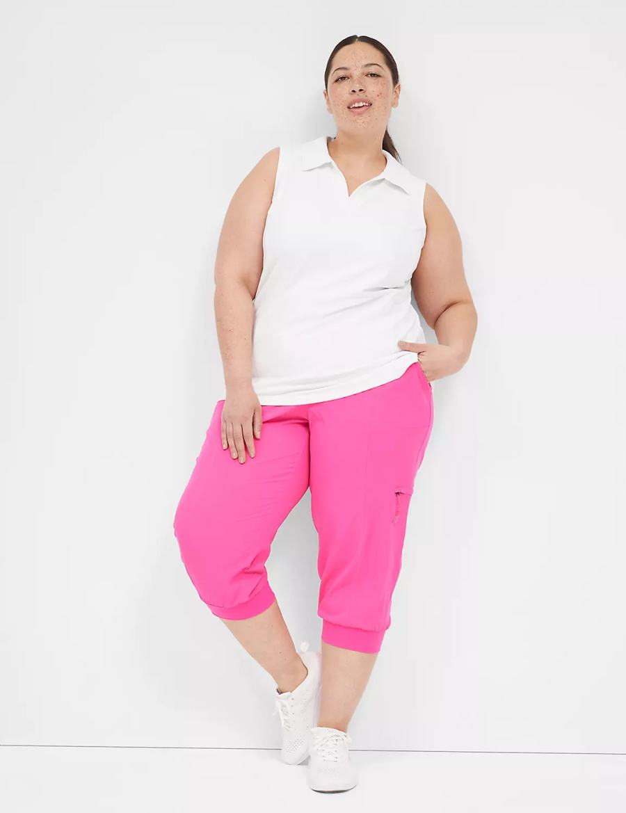 Light Pink Lane Bryant LIVI Stretch Woven Capri Women Joggers | NDV702SH