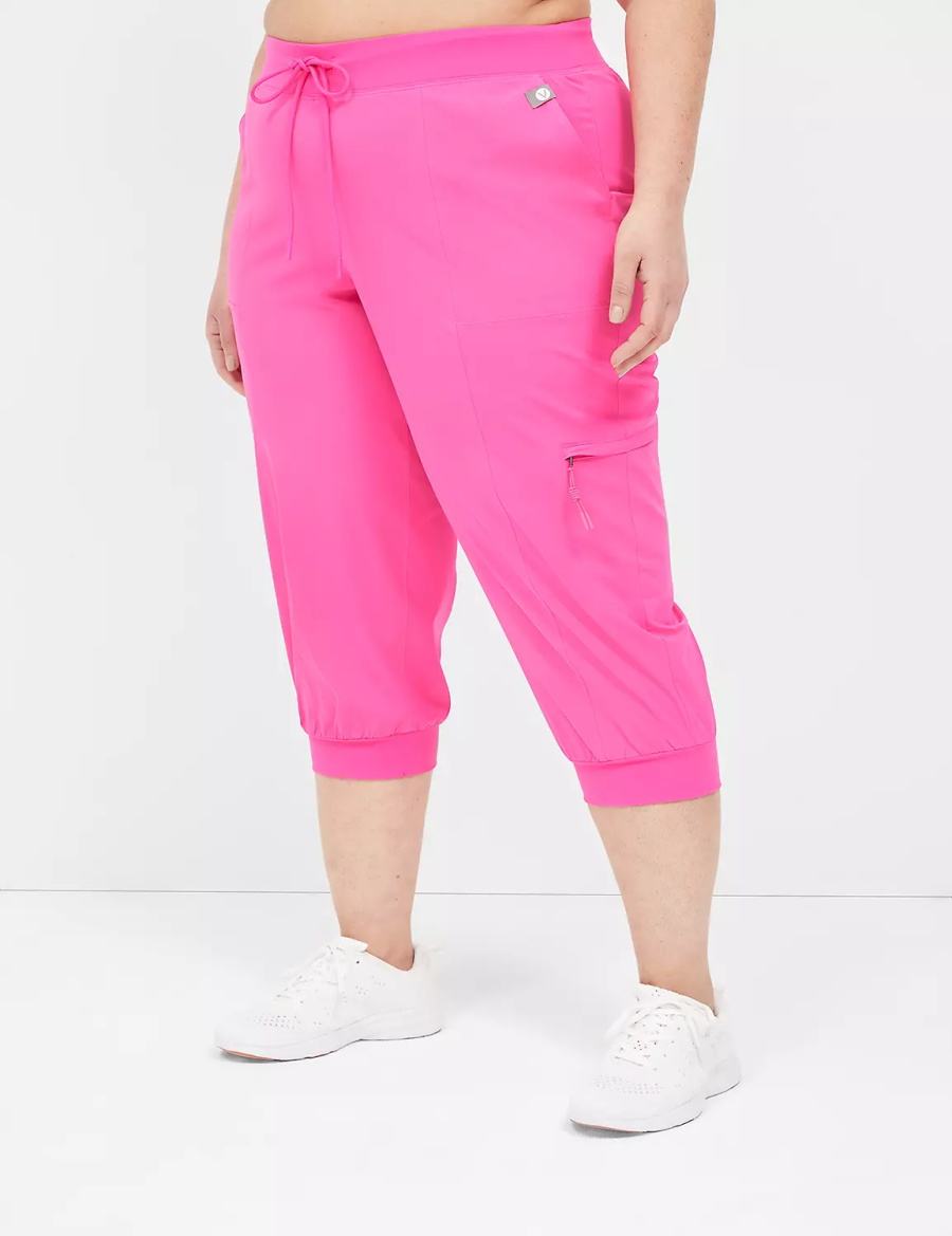 Light Pink Lane Bryant LIVI Stretch Woven Capri Women Joggers | NDV702SH