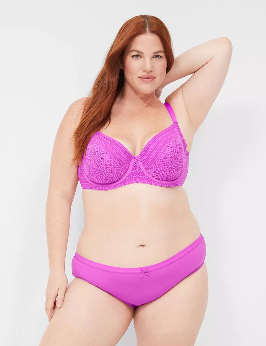 Light Purple Lane Bryant Unlined with Lace Women Balconette Bra | AXL4430XY