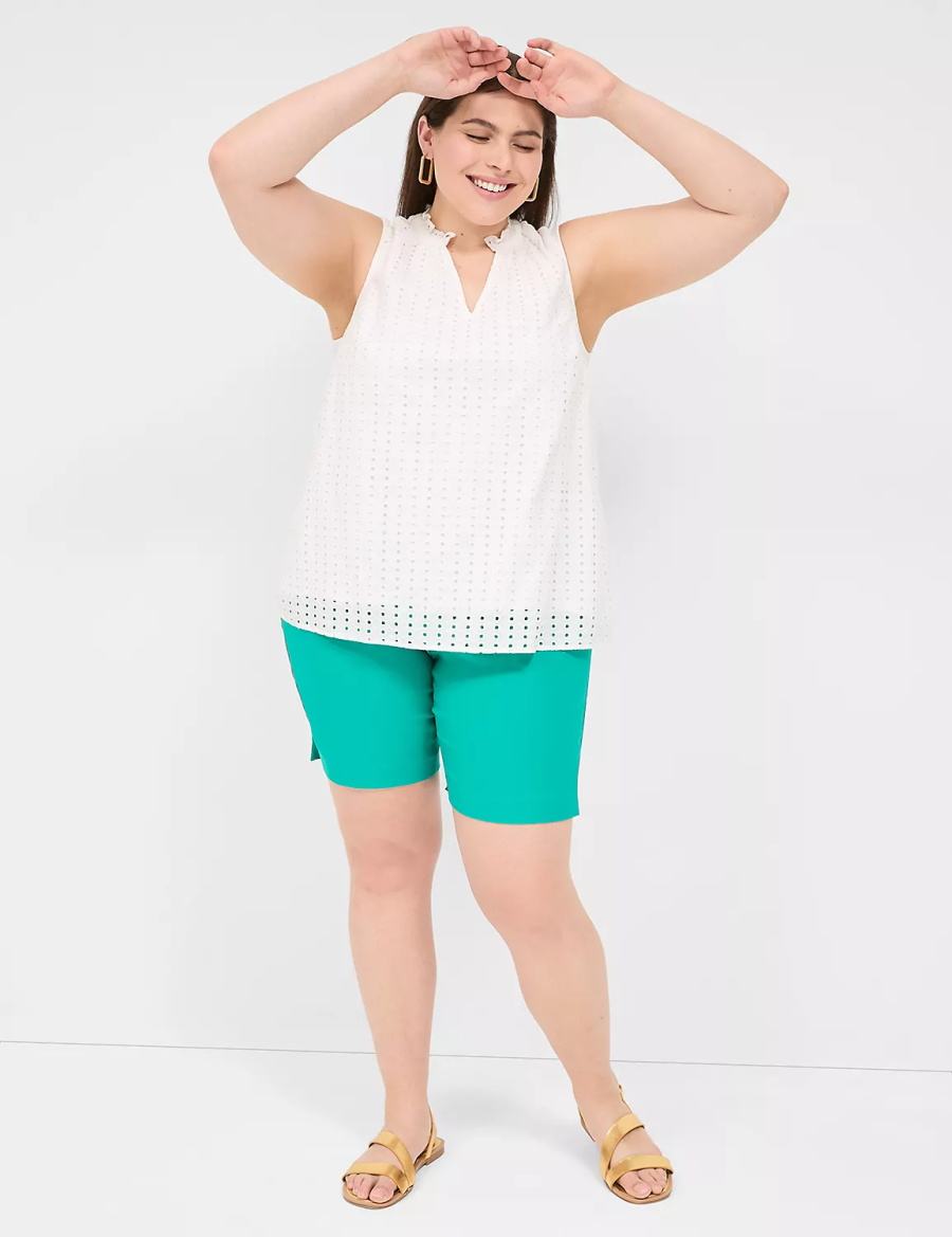 Light Turquoise Lane Bryant 4-Season Bermuda Women Shorts | NDY95100KX