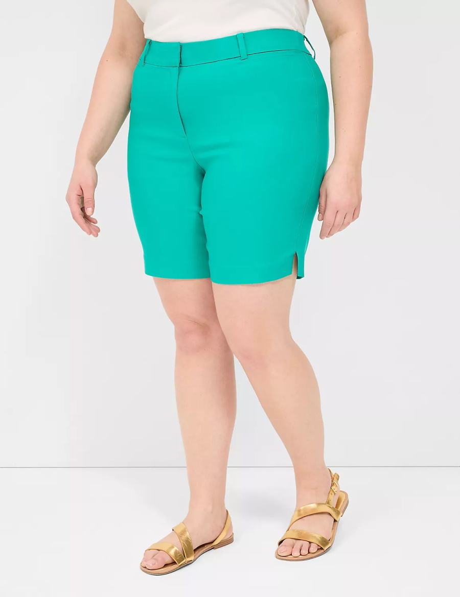 Light Turquoise Lane Bryant 4-Season Bermuda Women Shorts | NDY95100KX