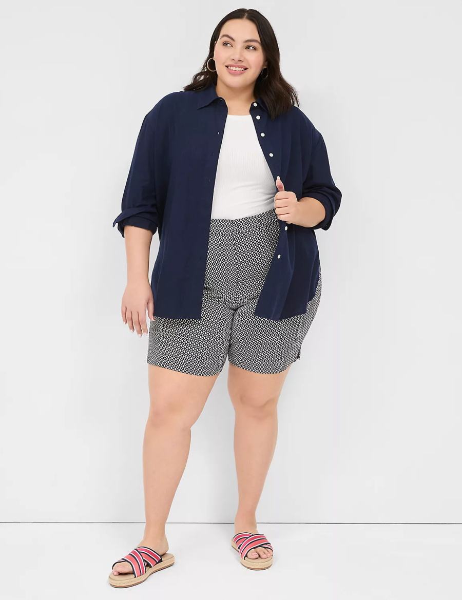 Navy Lane Bryant 4-Season Bermuda Women Shorts | ALS6190SP