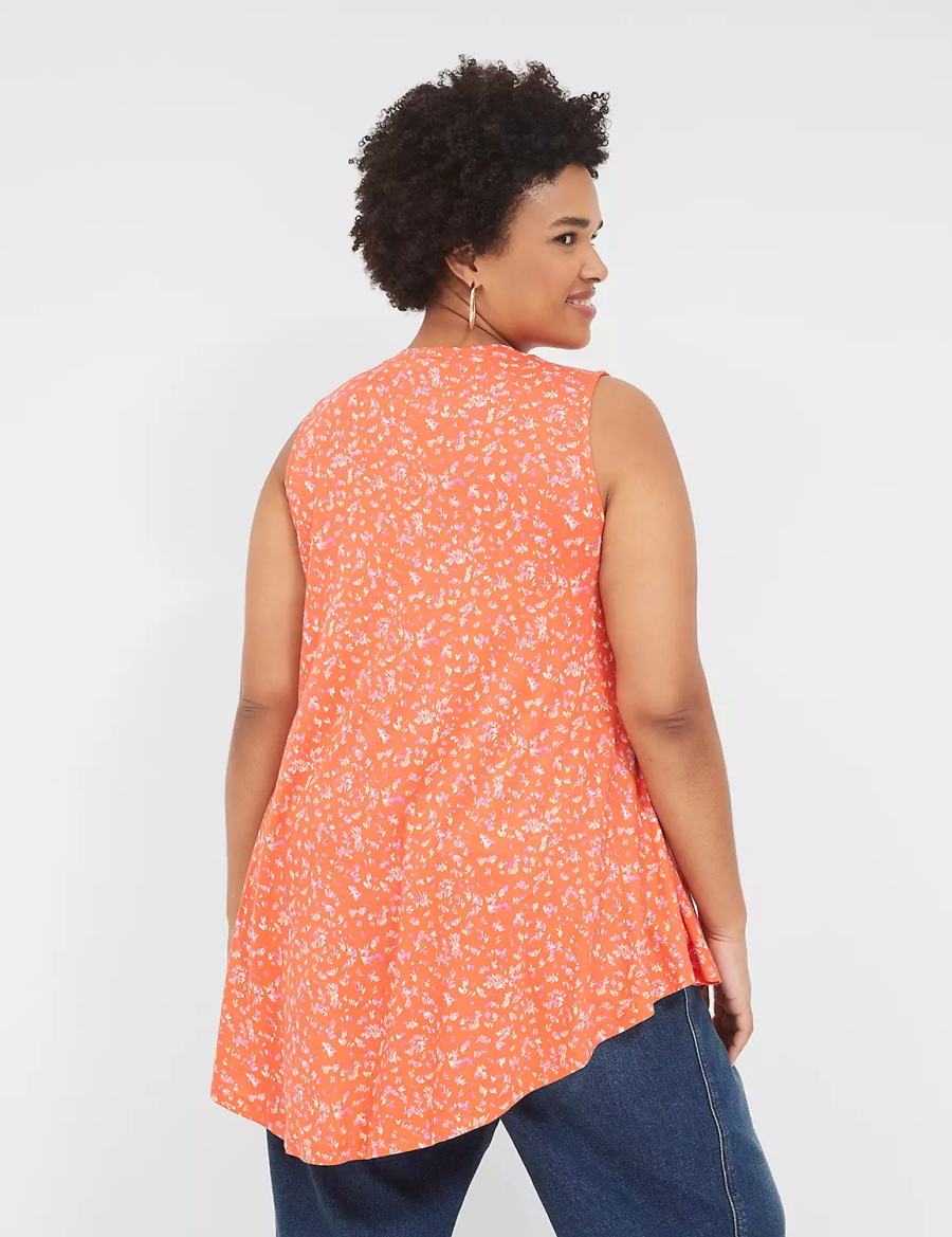 Orange Lane Bryant Max Swing Sleeveless High-Neck Tunic Women T Shirts | FNM3475TQ