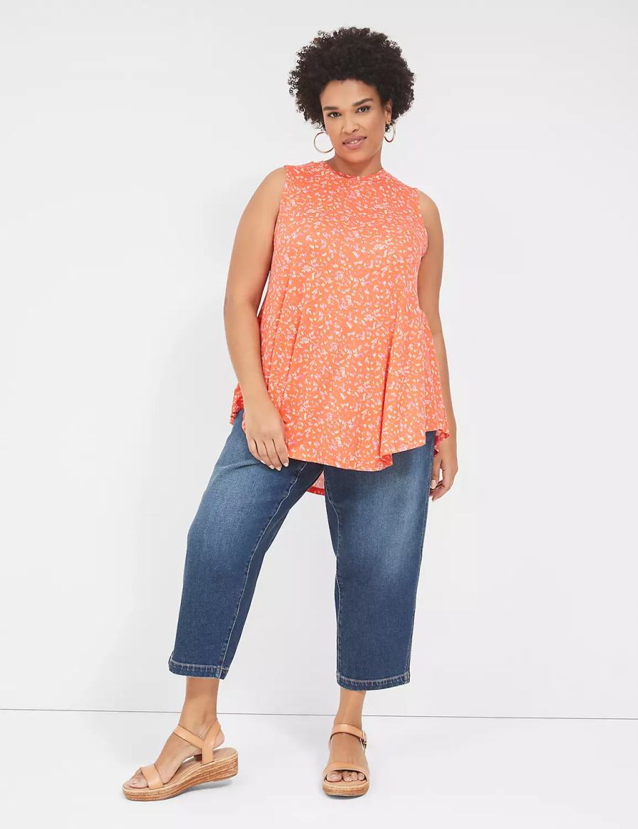 Orange Lane Bryant Max Swing Sleeveless High-Neck Tunic Women T Shirts | FNM3475TQ