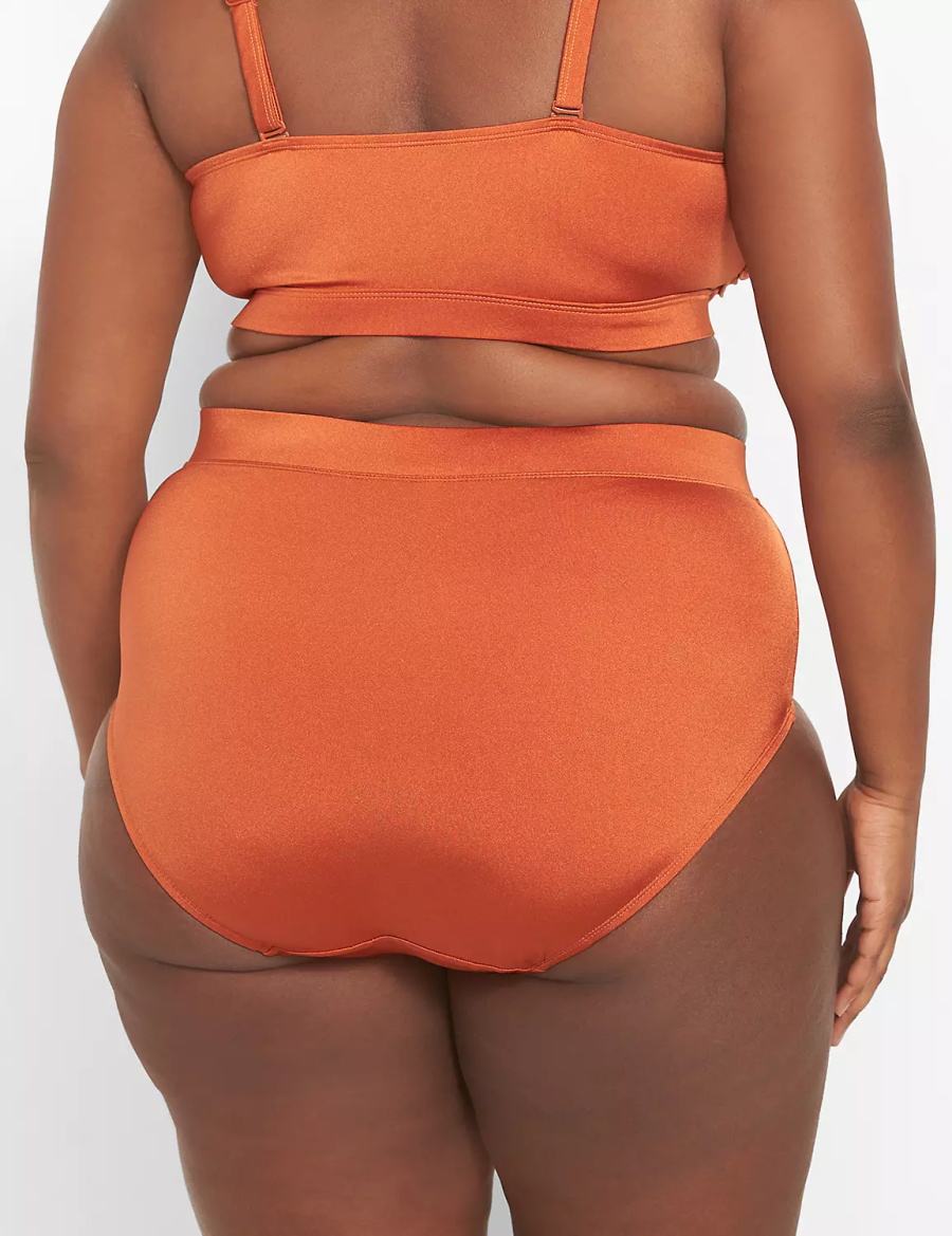 Orange Lane Bryant Shimmer Swim Women Briefs | OUR2888EP