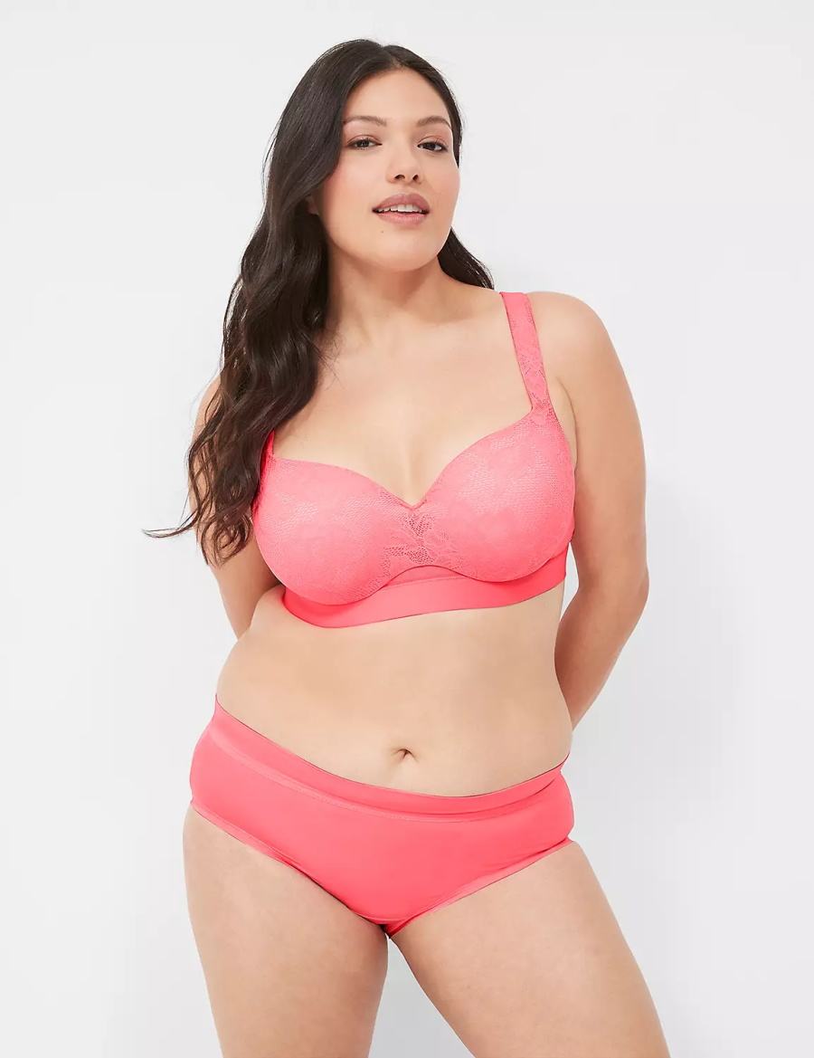 Pink Lane Bryant Comfort Bliss Lightly Lined Women Balconette Bra | ZSU4278XX