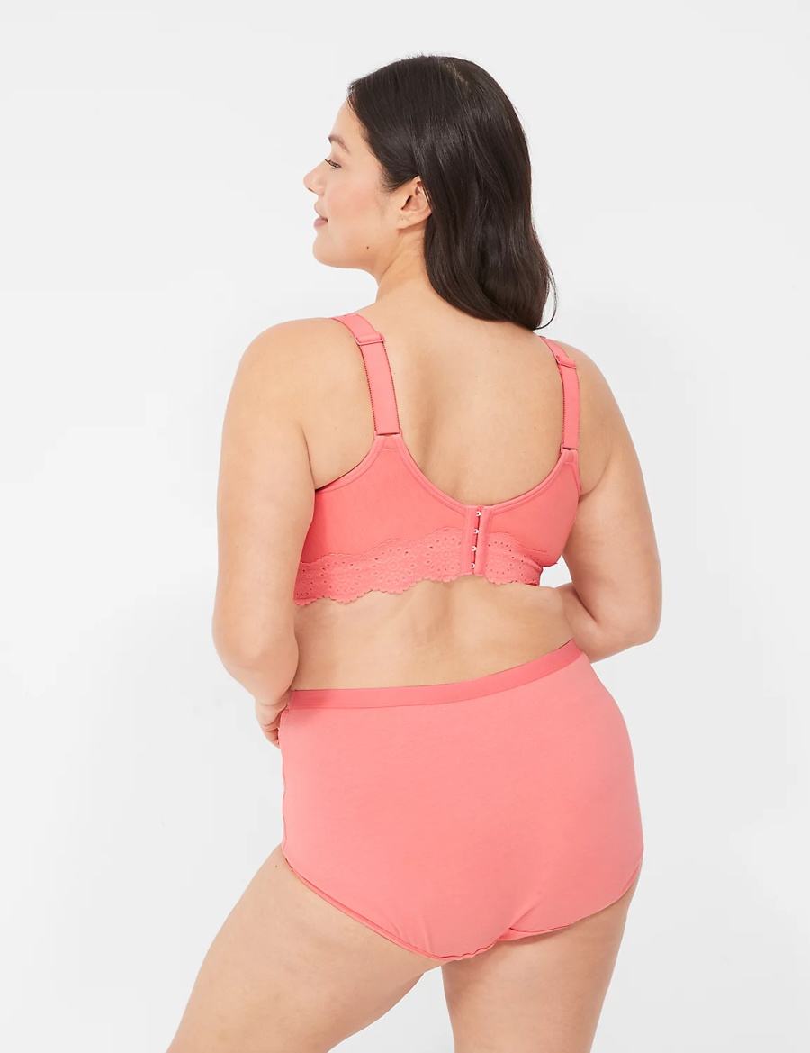 Pink Lane Bryant Cotton Full with Lace Waist Women Briefs | CAM54100YA