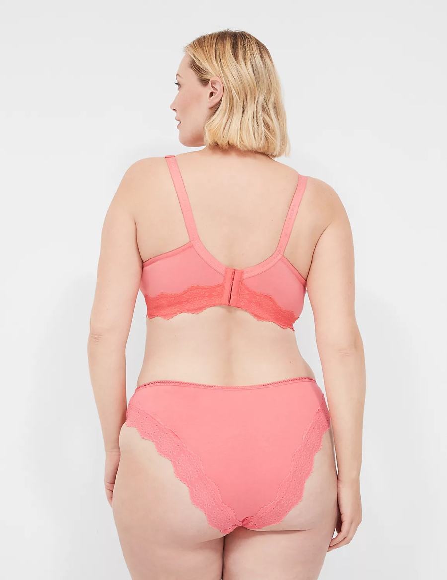 Pink Lane Bryant Cotton Lace-Back French Cut Women Briefs | UGT2064IN