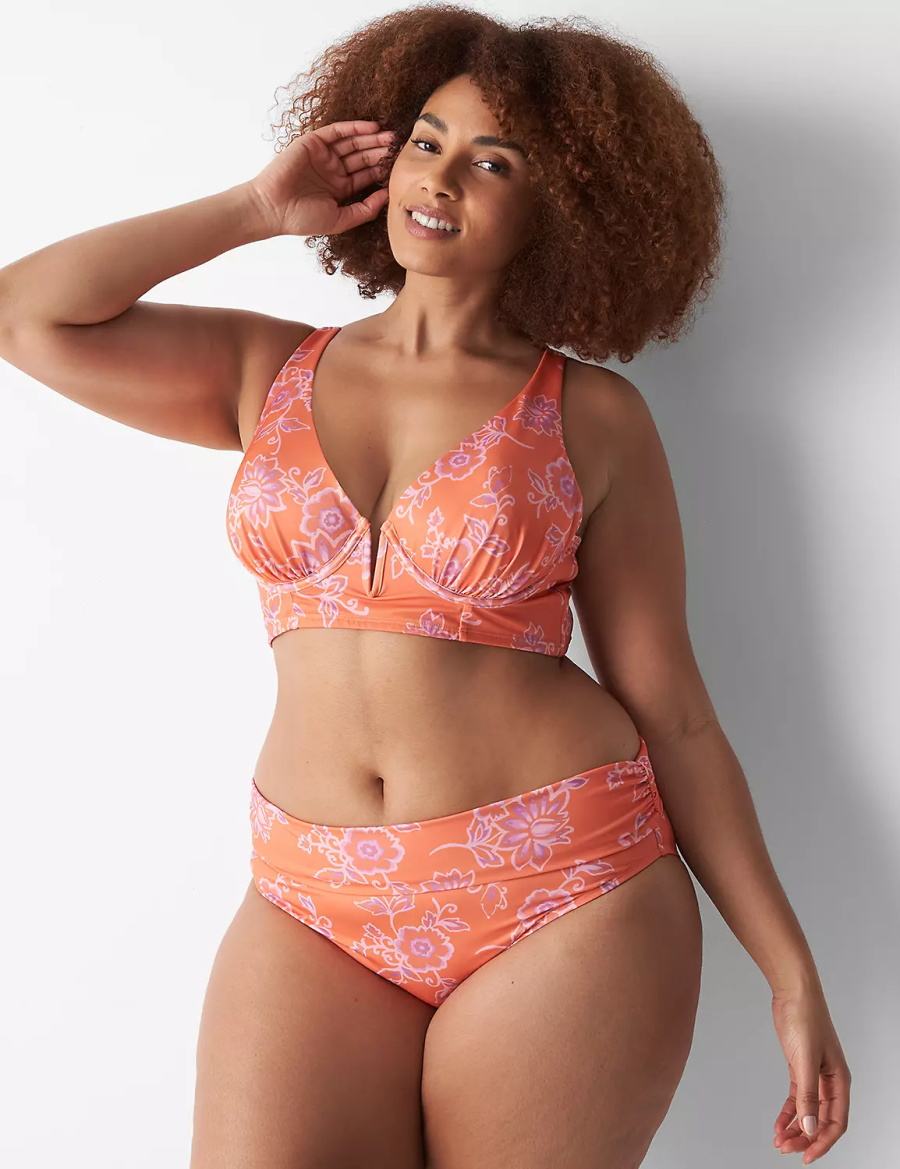 Pink Lane Bryant Foldover-Waist High-Leg Swim Women Briefs | SFN1683TH