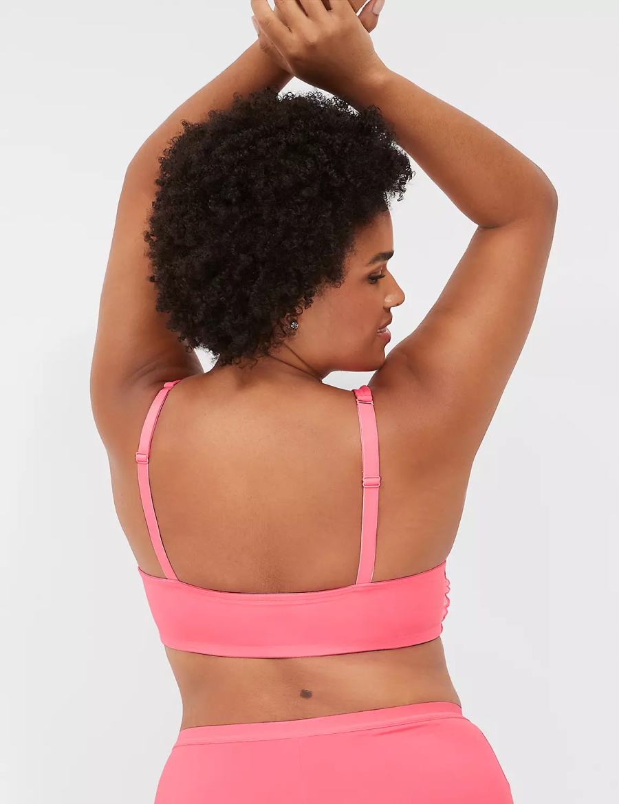 Pink Lane Bryant Front-Close Smooth Boost Plunge Women Bralettes | MZO7153WL