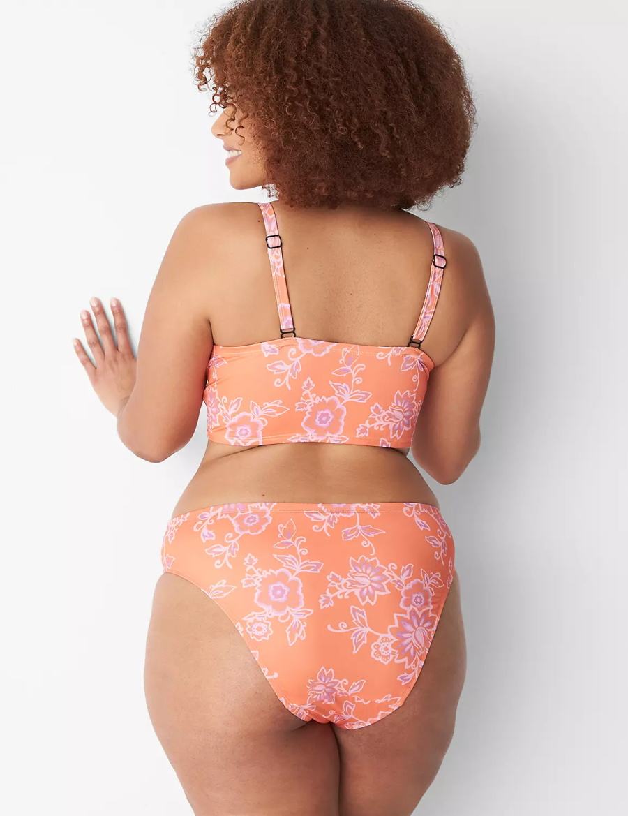 Pink Lane Bryant High-Leg Cheeky Swim Women Bikini Bottom | AFC291KB