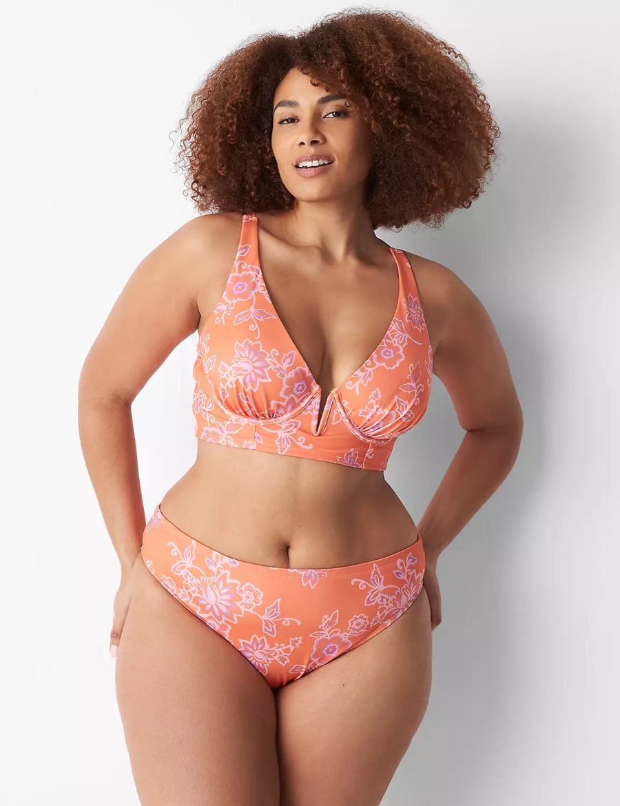 Pink Lane Bryant High-Leg Cheeky Swim Women Bikini Bottom | AFC291KB