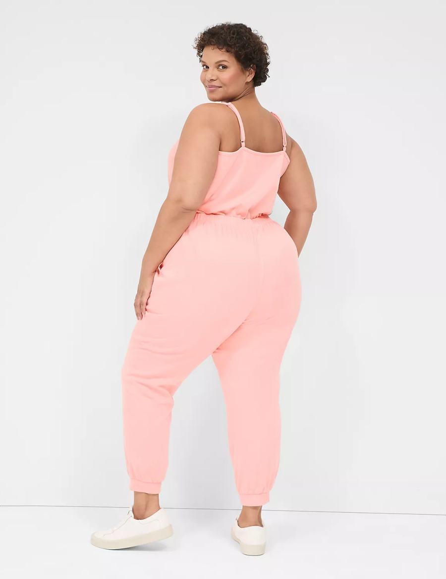 Pink Lane Bryant LIVI Sleeveless French Terry Women Jumpsuit | AWT5139QF