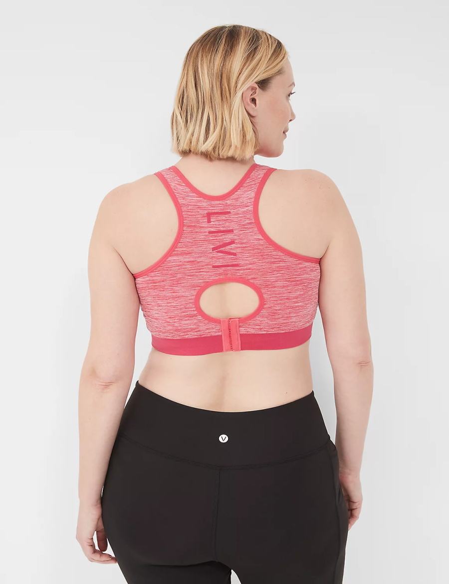 Pink Lane Bryant LIVI Wireless Medium-Impact Seamless Women Sports Bra | QNH8725OP