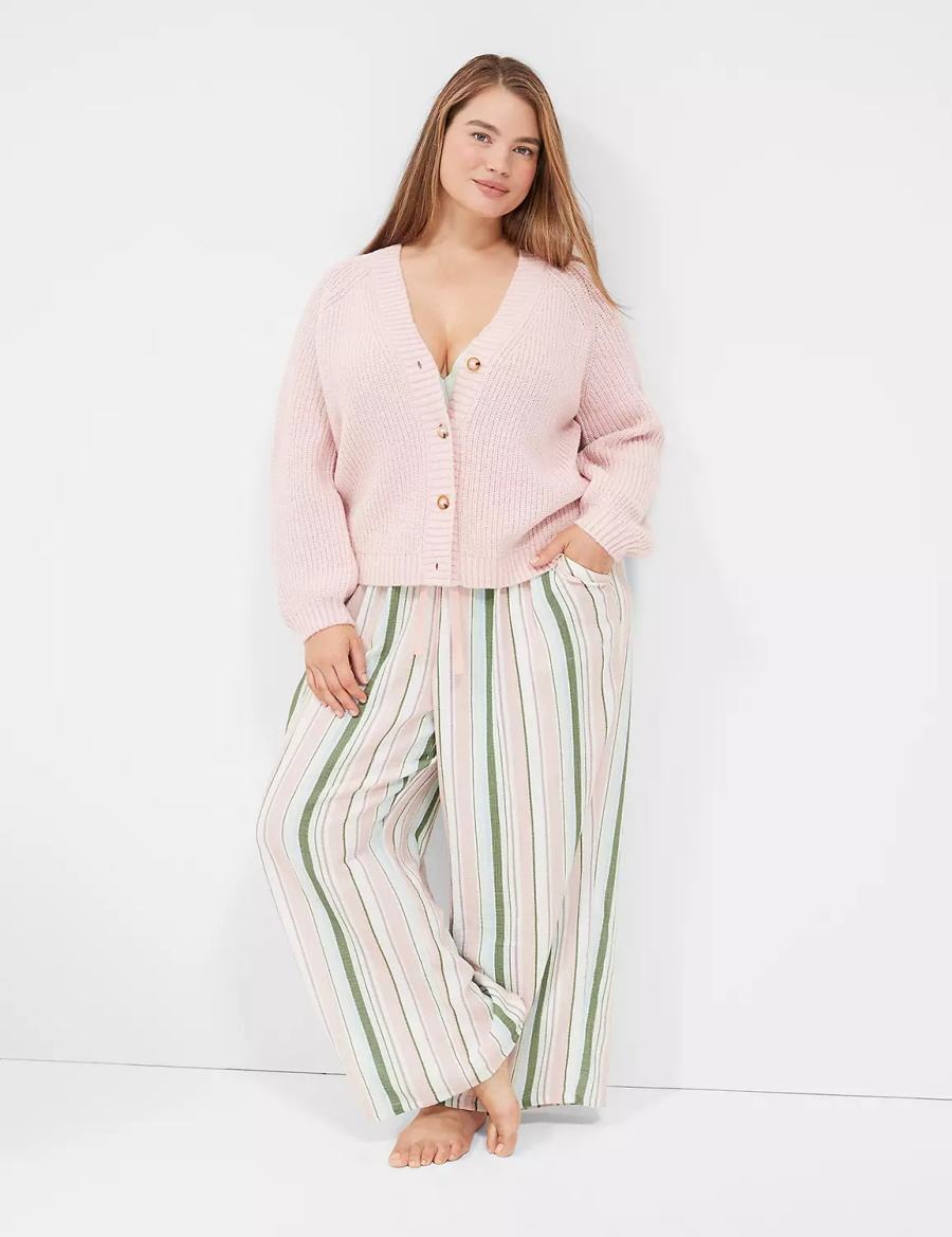 Pink Lane Bryant Lurex Knit Sleep Women Cardigan | XZZ5235DY