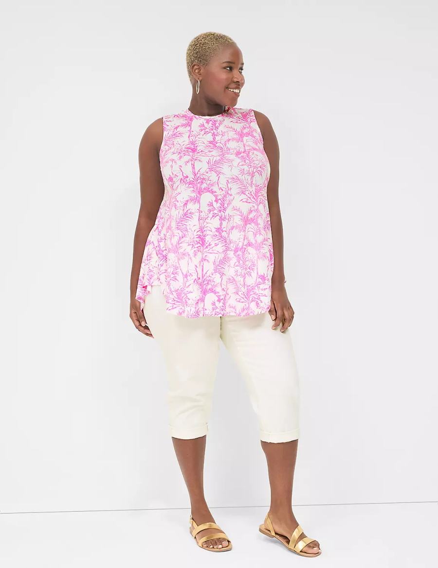 Pink Lane Bryant Max Swing Sleeveless High-Neck Tunic Women T Shirts | GDJ9224IP