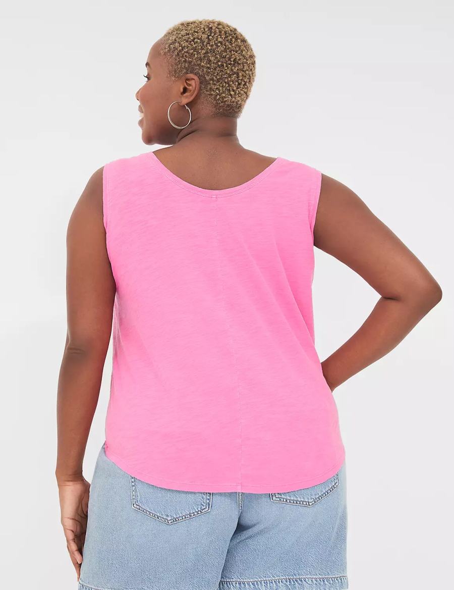 Pink Lane Bryant Scoop-Neck Women Tank Top | AOQ6485IE