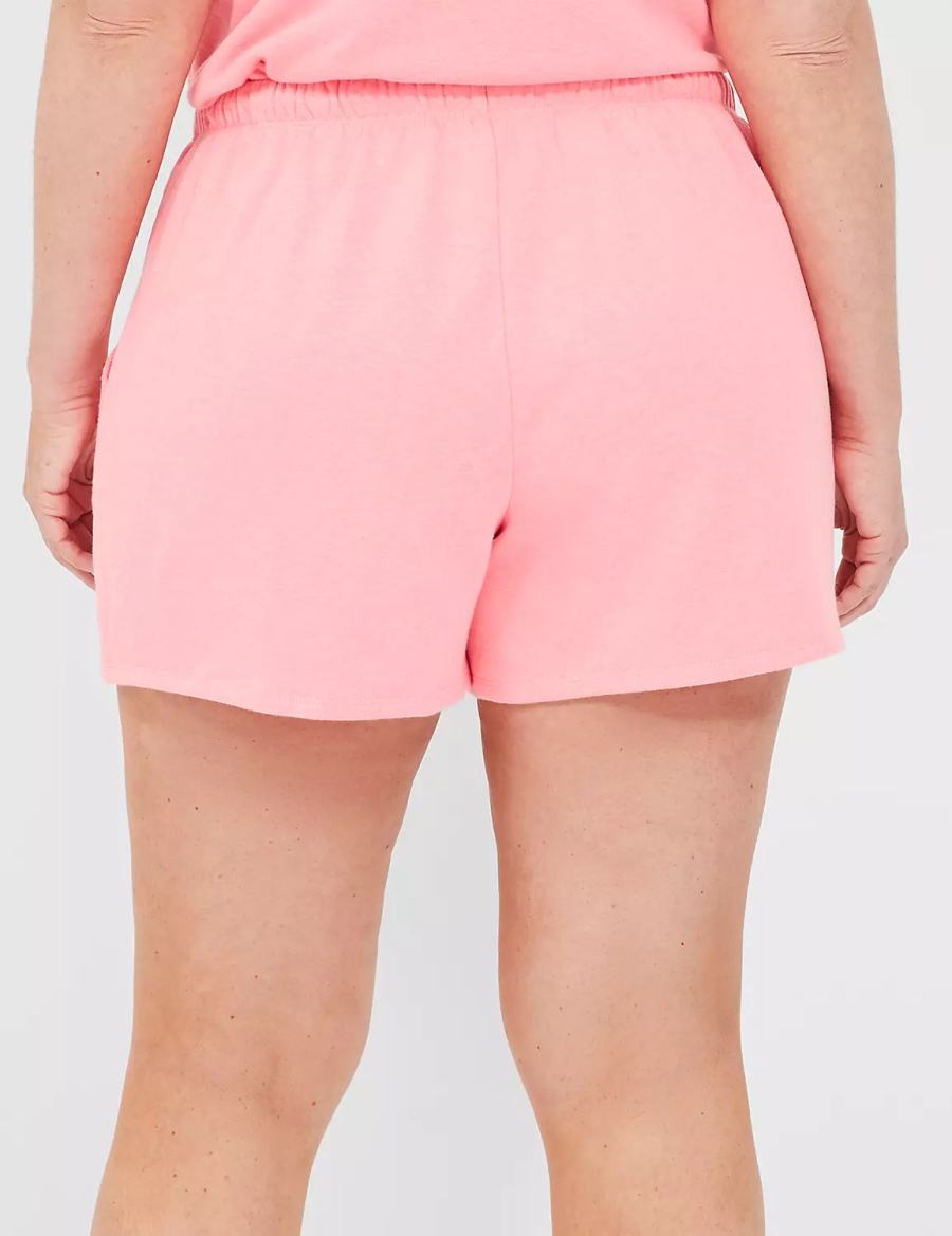 Pink Lane Bryant Terry Fleece Boyfriend Women Shorts | AHK1180RJ