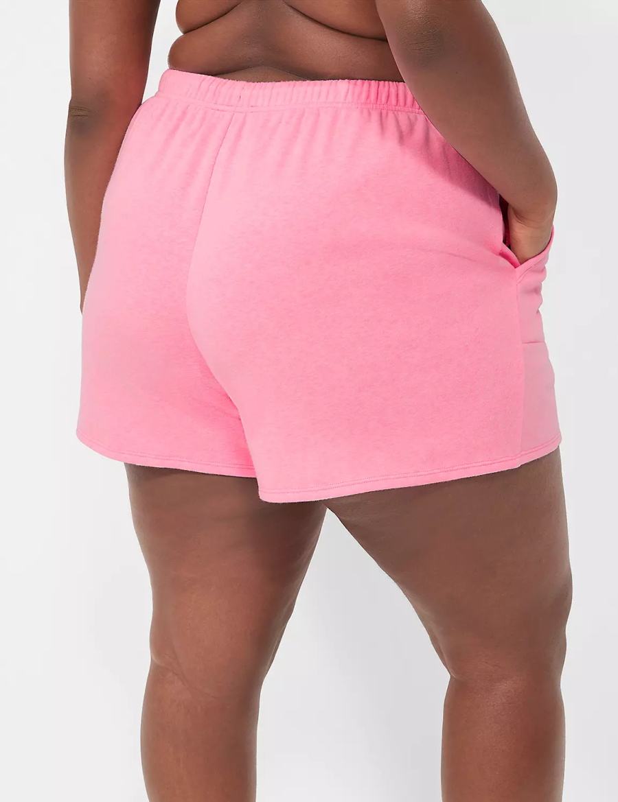 Pink Lane Bryant Terry Fleece Boyfriend Women Shorts | WKB8858YU