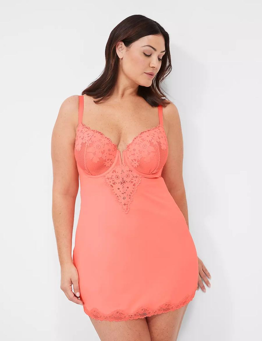 Pink Lane Bryant Underwire Lace Slip Women Dress | SAD233CD