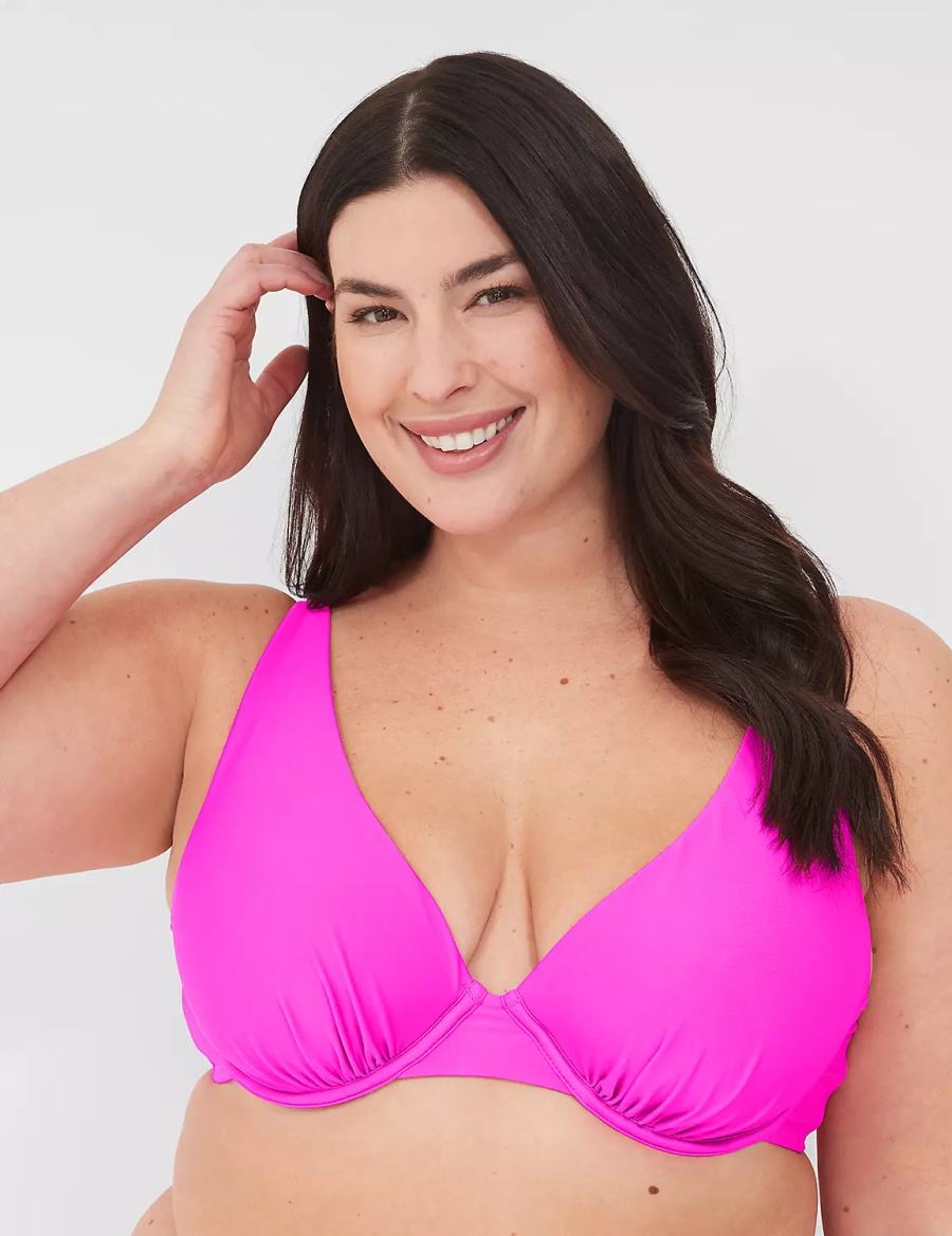 Pink Lane Bryant Underwire Plunge Women Bikini Top | GVM3276ZW