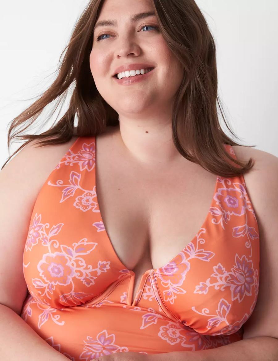 Pink Lane Bryant Underwire V-Wire Swim Tankini Women Bikini Top | NTL296ID