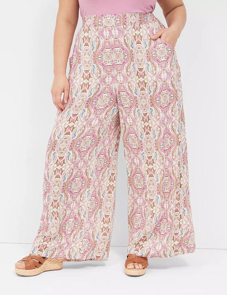 Pink Lane Bryant Wide Leg Vacation Women Pants | KZV6895TD