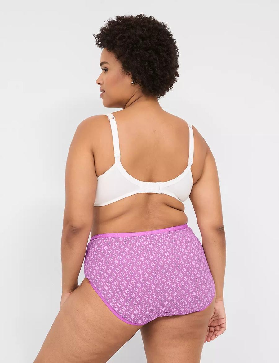 Purple Lane Bryant Cotton High-Leg Women Briefs | END684FN