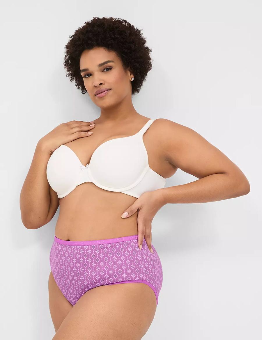 Purple Lane Bryant Cotton High-Leg Women Briefs | END684FN