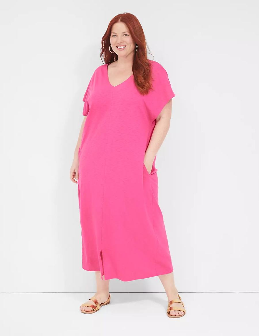 Purple Lane Bryant Knit Dolman Maxi Women Cover Ups | RDV8361JM