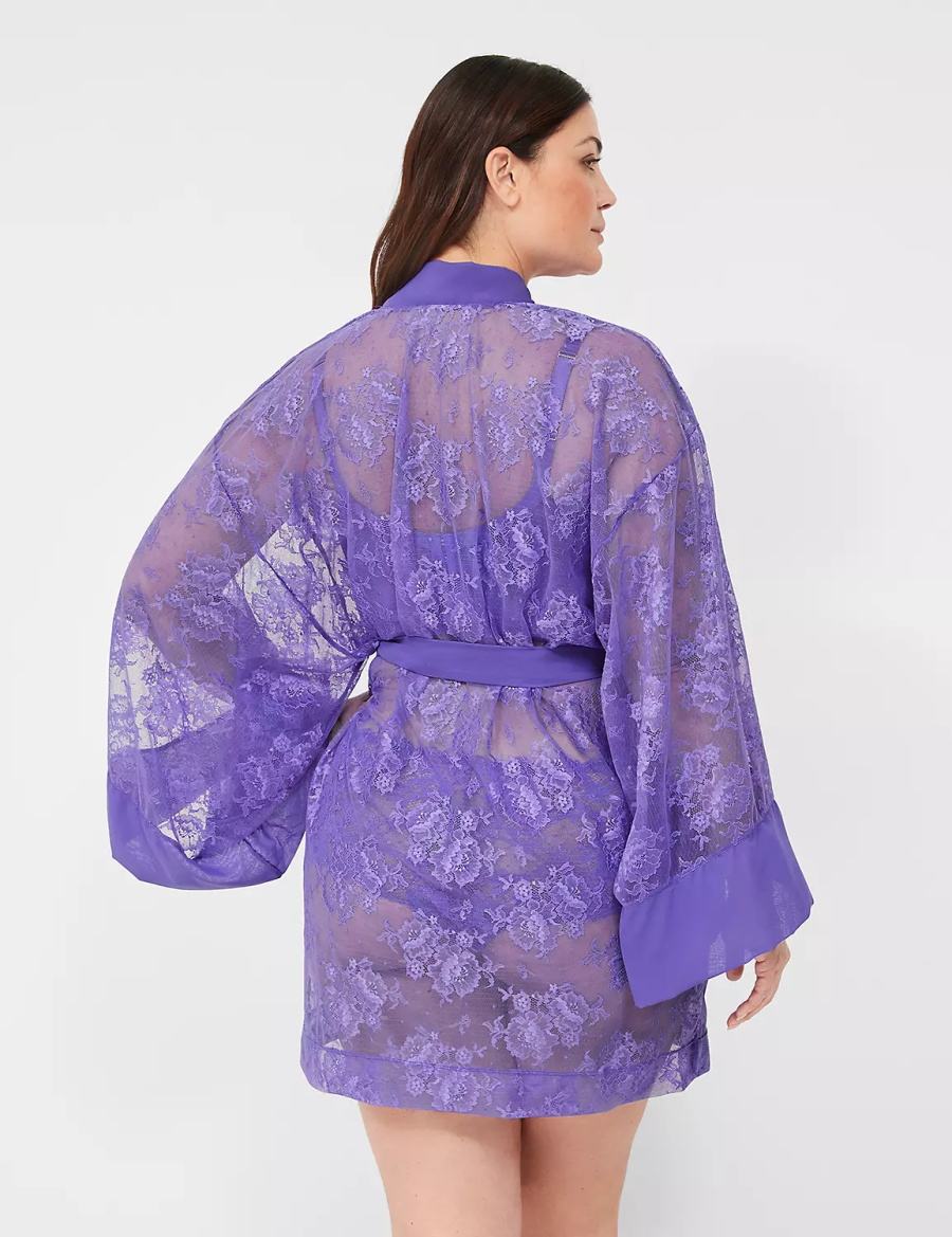 Purple Lane Bryant Lace Women Robe | UIT614PI