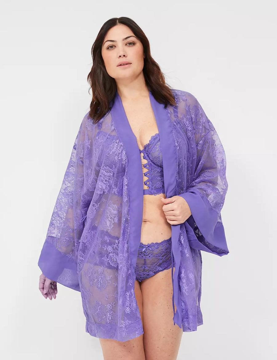 Purple Lane Bryant Lace Women Robe | UIT614PI