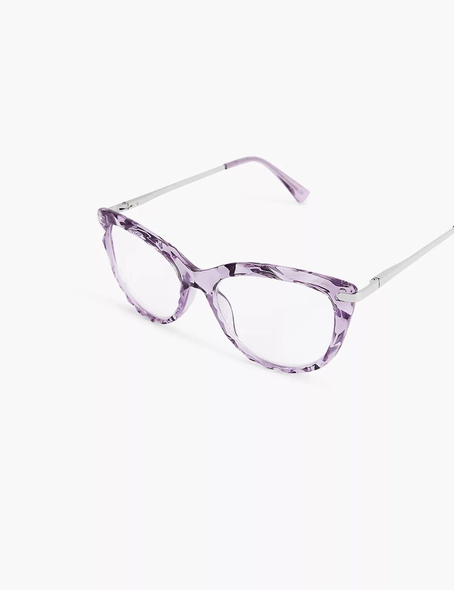 Purple Lane Bryant Purple Textured Cateye Reading Women Glasses | FMT8635YQ