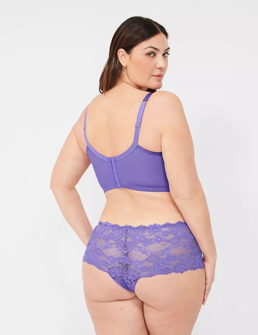 Purple Lane Bryant Unlined Longline Women Balconette Bra | ZFO1969GQ