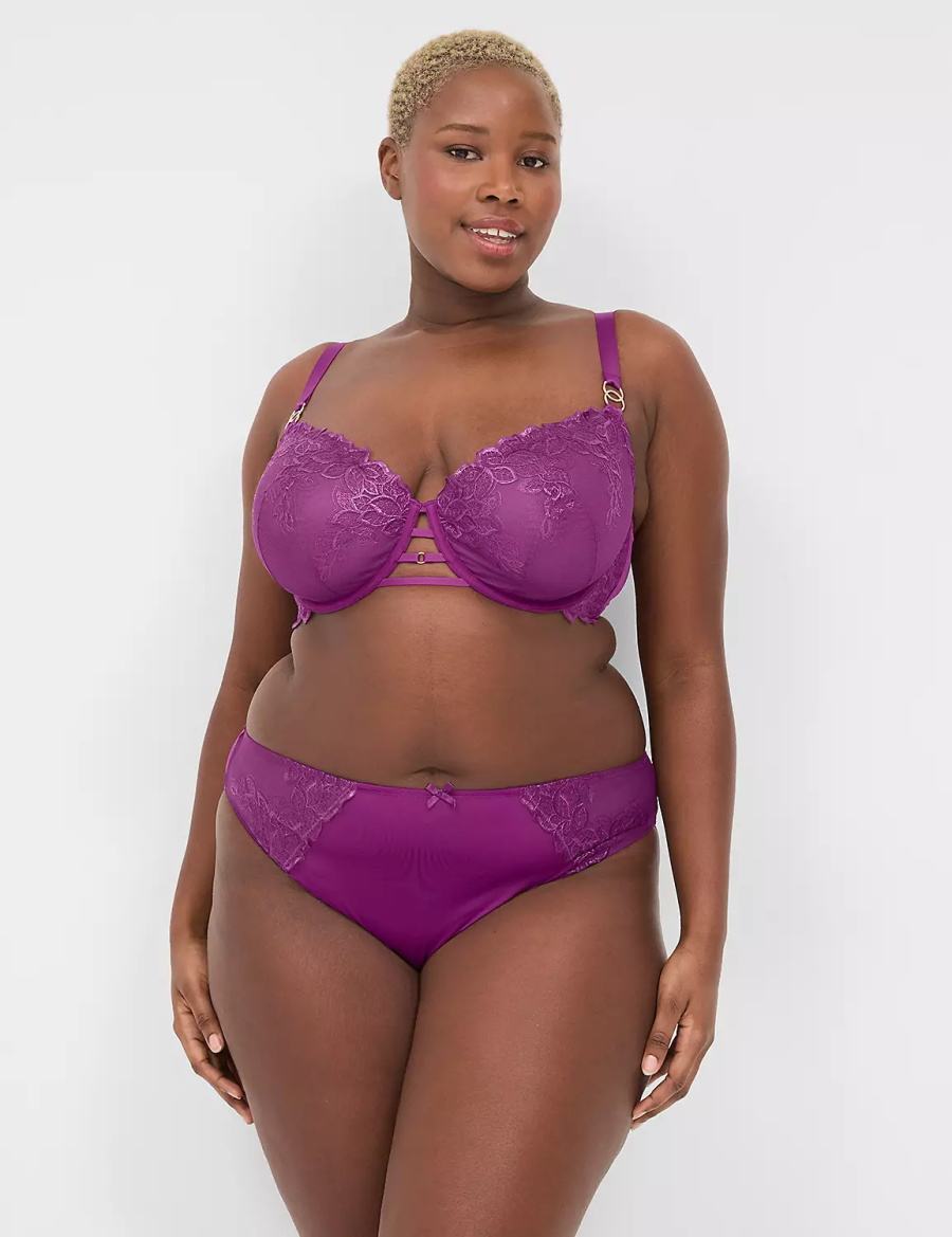 Purple Lane Bryant Unlined Women Balconette Bra | CLL5559SQ