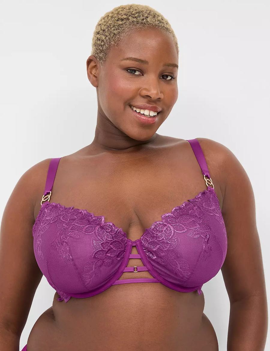 Purple Lane Bryant Unlined Women Balconette Bra | CLL5559SQ