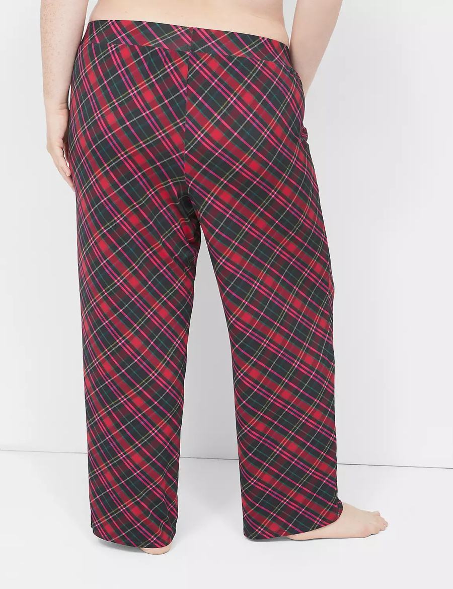 Red Black Lane Bryant DreamyCool Block Women Pants | HJS7147MS