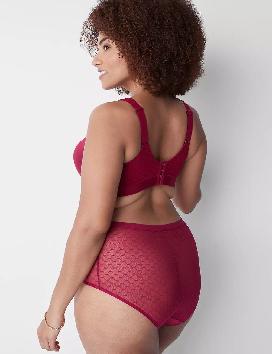 Red Lane Bryant No-Show Full with Lace Women Briefs | TLL4751VQ