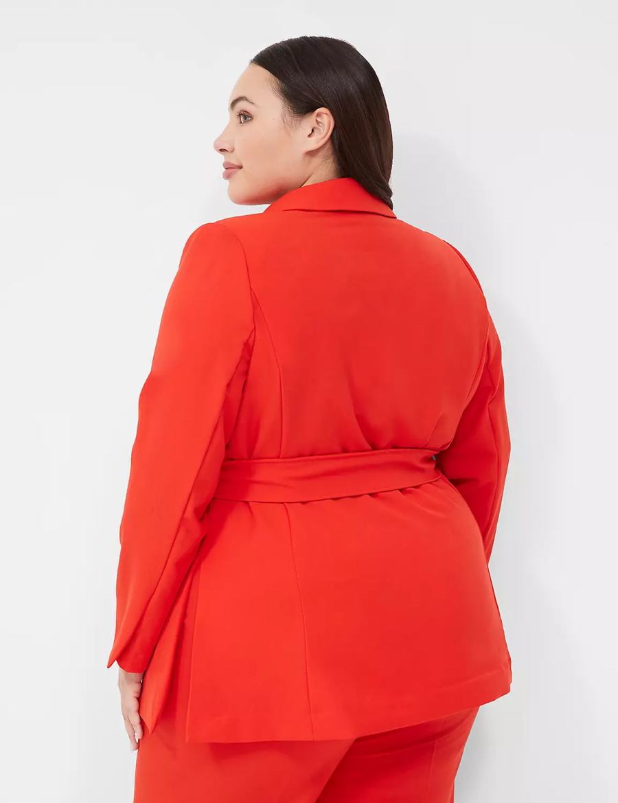 Red Lane Bryant Perfect Drapeed Women Blazers | TRK2548LP