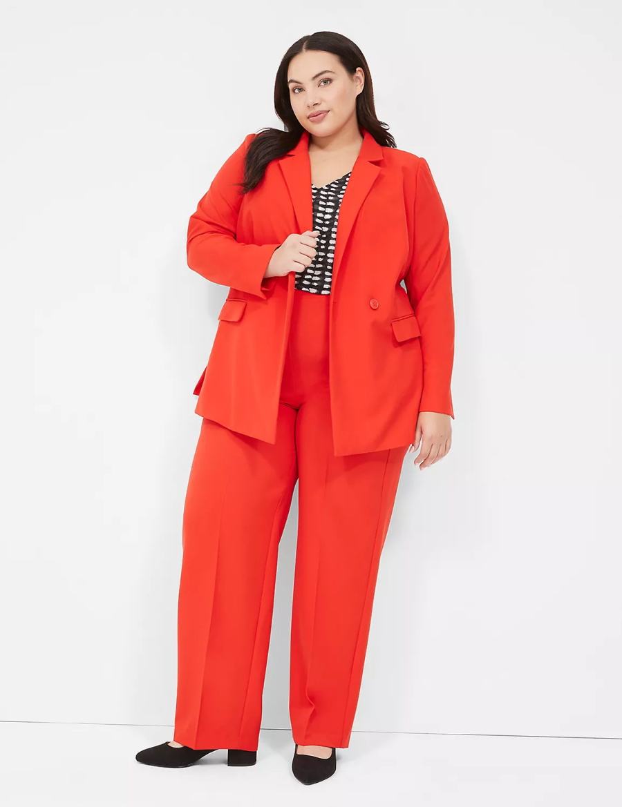 Red Lane Bryant Perfect Drapeed Women Blazers | TRK2548LP