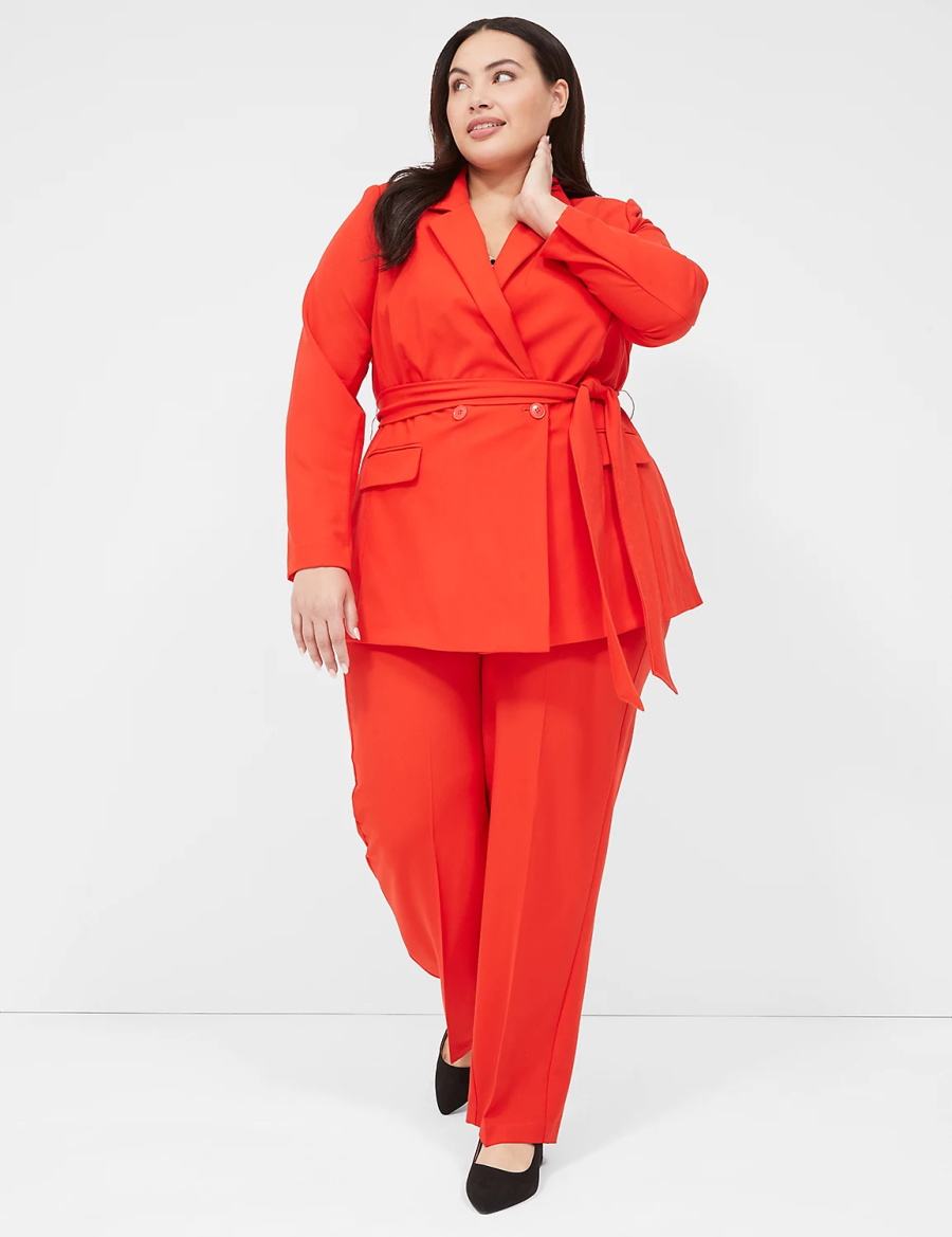 Red Lane Bryant Perfect Drapeed Women Blazers | TRK2548LP