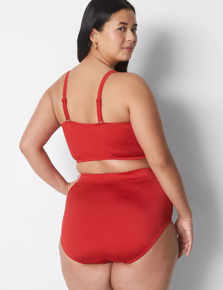 Red Lane Bryant Shimmer Swim Women Briefs | NBD7841NT