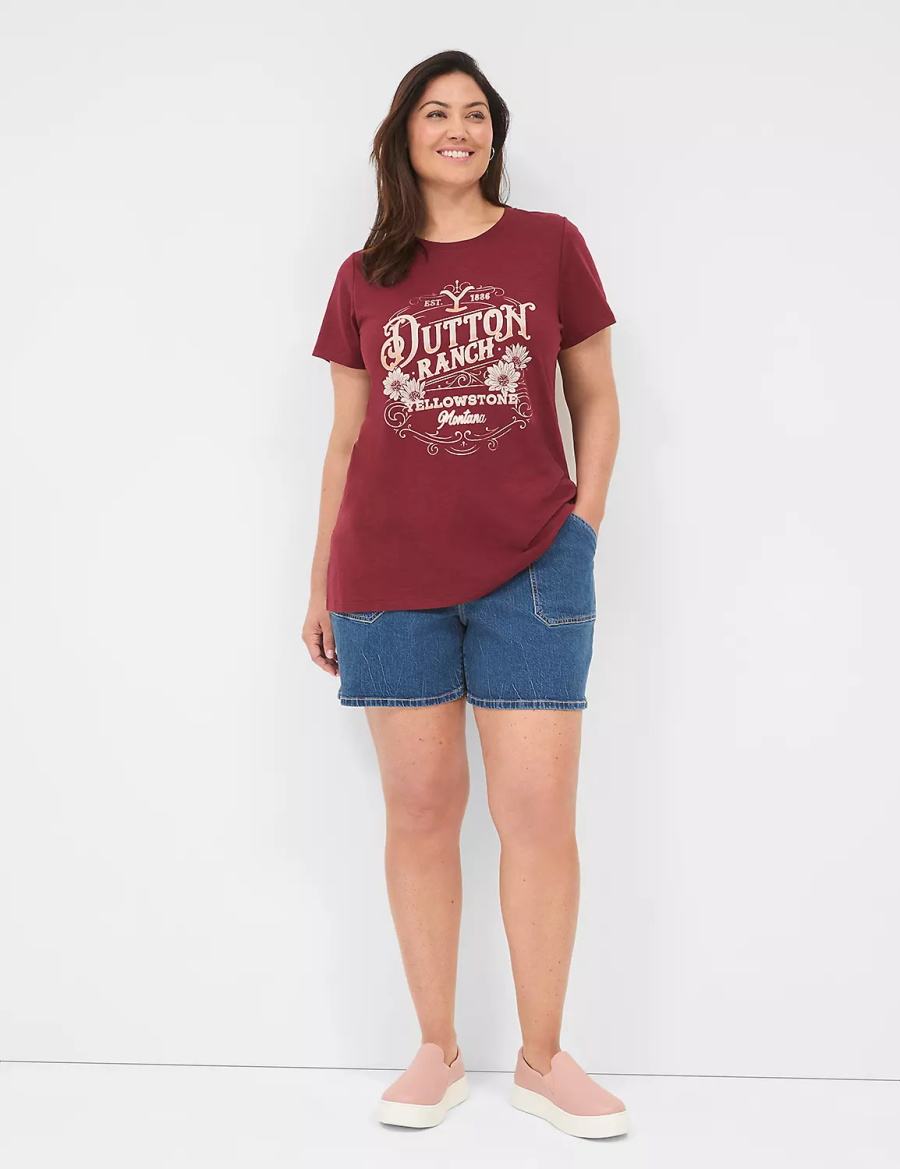 Red Lane Bryant Yellowstone Dutton Ranch Graphic Tee Women T Shirts | PFL7341AS