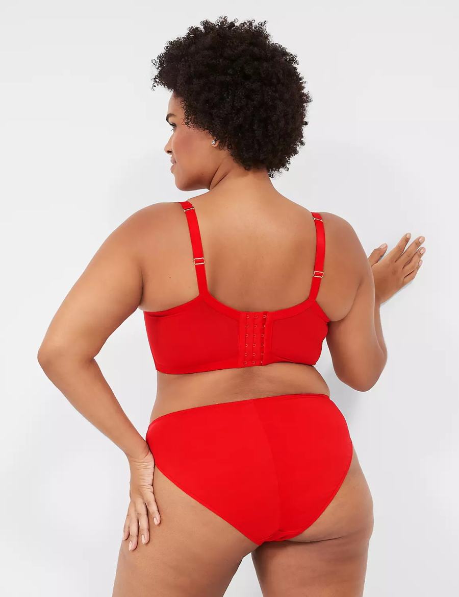 Red Lane Bryant Zip-Front French Women Briefs | QXJ5484JT