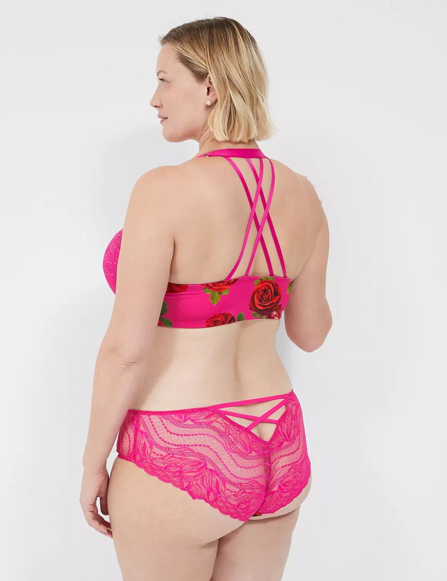 Rose Fuchsia Lane Bryant Boost Plunge Women Bralettes | KCH2663LF