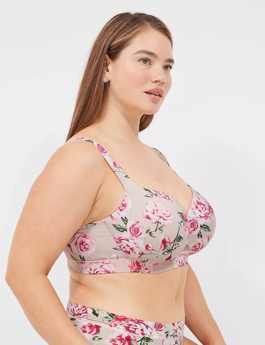 Rose Grey Lane Bryant Comfort Bliss Lightly Lined Women Balconette Bra | UBI3714WE