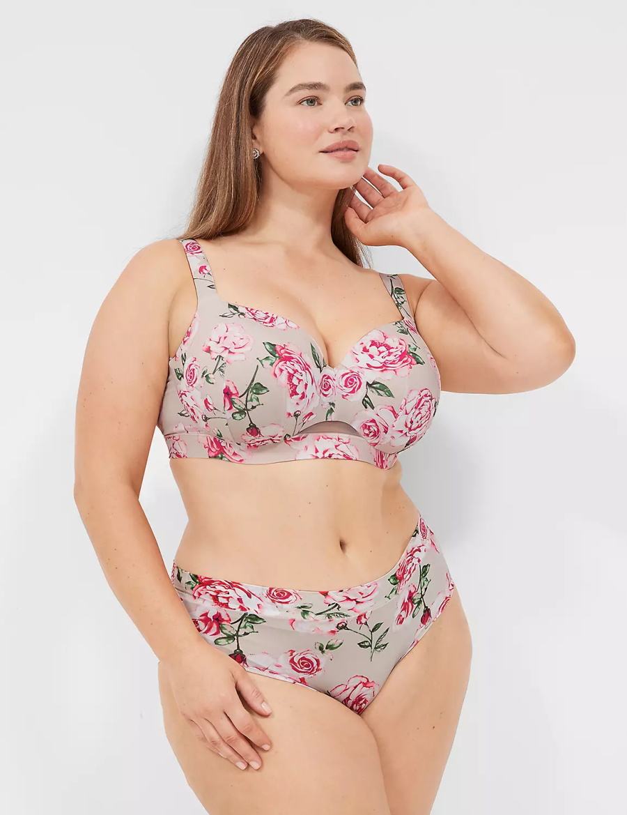 Rose Grey Lane Bryant Comfort Bliss Lightly Lined Women Balconette Bra | UBI3714WE